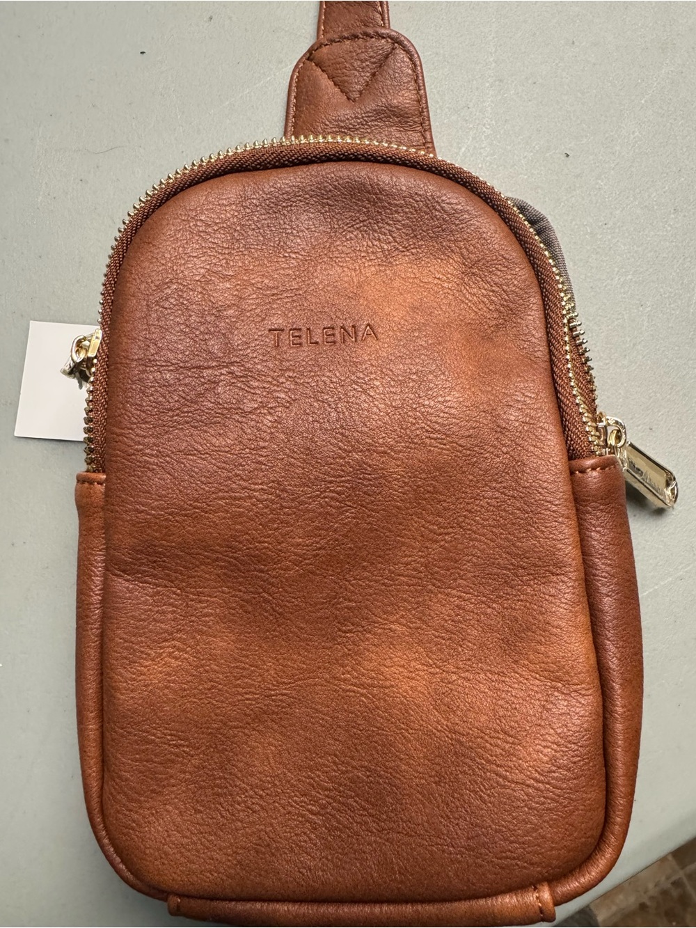 Telena‎ Women's Brown Leather Crossbody Bag